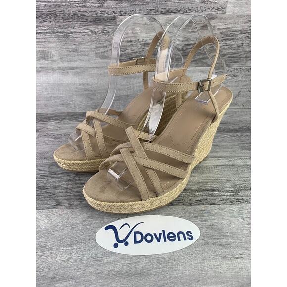 Charles By Charles David Womens Beige Strappy Wedge Sandals Size 9.5M - Picture 1 of 8